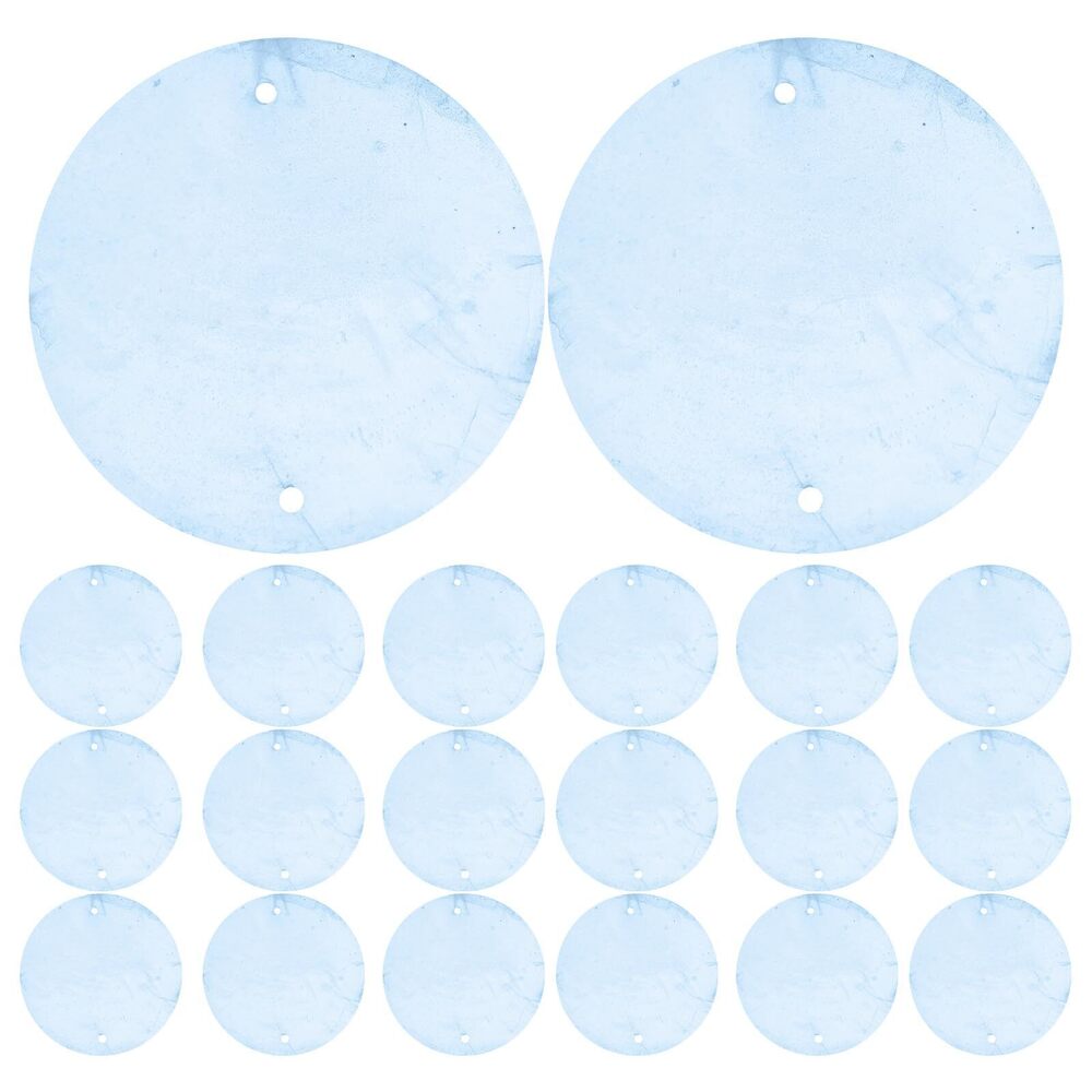 6461 100pcs Round Shells Pieces Round Natural Capiz with 2 Hole, Polished